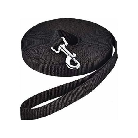 Dog Leash (10m Black), Dog Training Leash with Handle, Long Dog Lead, Hands-Free Nylon Strap for Small to Large Dogs, Pets, Walking, Jogging (1/5)