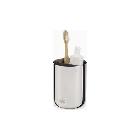 Portacepillos Joseph Joseph EasyStore Luxe de acero inoxidable, organizador elegante para cepillos de dientes, fácil limpieza, diseño moderno y duradero. (1/4)