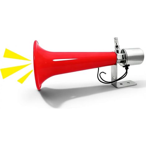 Sifflet Turc, 12v/24v Klaxon À Air Turc, 120±5db Universel Klaxon Sifflet, Rouge Durable Corne De Sifflet De Pression D'air Pour Voiture, Caravanes, Camion, Tracteur, Moto, Fourgonnette, Bateau (1/5)