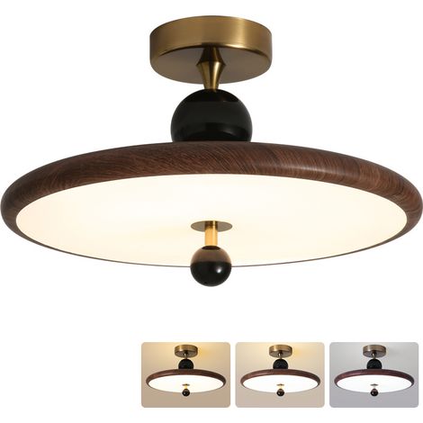 Plafonnier LED haut de gamme, plafonnier vintage du milieu du siècle, lustre de plafond design, 3 températures de couleur 3000K-6000K (40 cm x 25 cm) (1/5)
