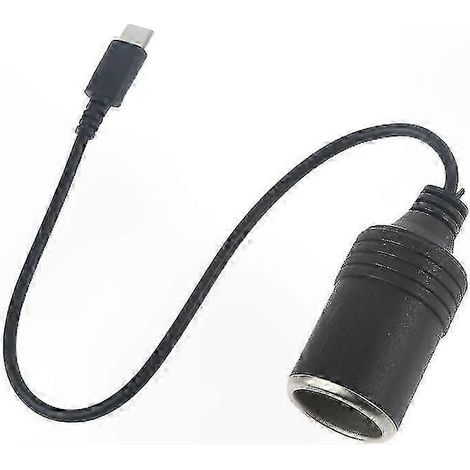 Câble USB-C PD vers prise 12V voiture, adaptateur chargeur allume-cigare, cordon d’alimentation 12 volts pour accessoires auto, compatible charge rapide, longueur flexible, connecteur USB Type-C. (1/5)