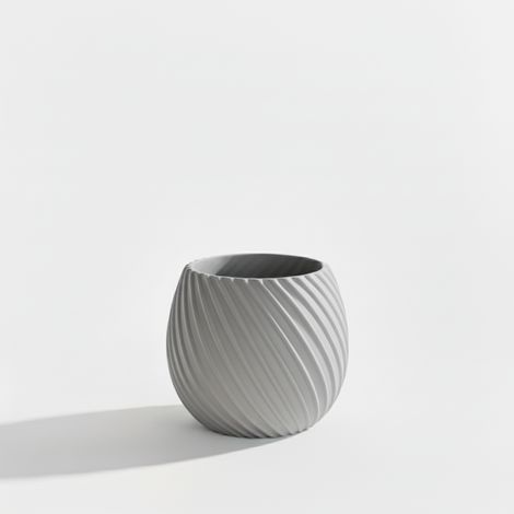 Pot de fleurs design moderne en spirale gris pour plantes (1/3)