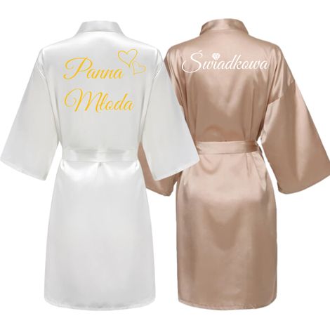 Set mit 2 Bademänteln für Braut, Trauzeugin, Hochzeitsgeschenk, Junggesellinnenabschied [WP-SZ-Z3] (1/5)