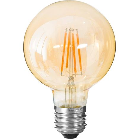 Bombilla LED 'Globe' ámbar - filamento recto E27 D. 10 cm - Atmosphera créateur d'intérieur (1/5)