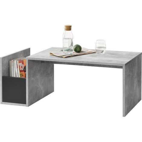 Couchtisch Bollnäs 90x45x35 cm mit Ablagefach Betonoptik en.casa
