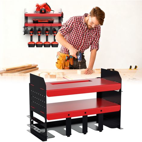 TolleTour Sistema di organizzazione degli utensili da officina Sistema di organizzazione degli utensili elettrici Organizer per utensili in ferro Supporto per utensili a due livelli con 4 portapunte s (1/4)