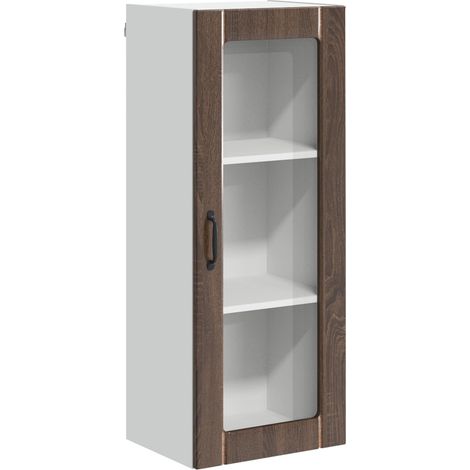 Maison Exclusive - Mobile in vetro da parete LUCCA Rovere Marrone 40 x 31 x 100 cm