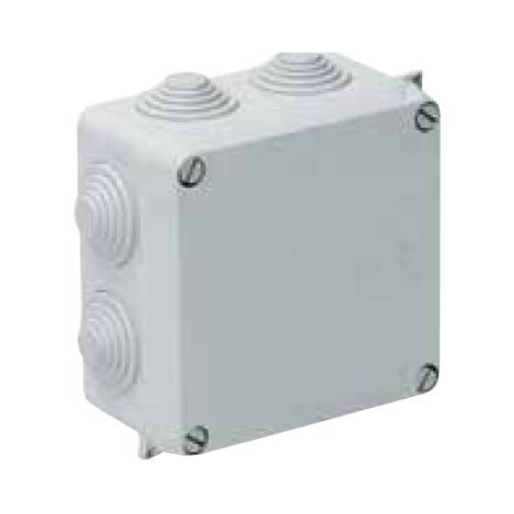Scatola di derivazione quadrata stagna IP55 100x100x55mm con coperchio di chiusura con viti e 7 coni grigi SOLERA 715 (1/2)