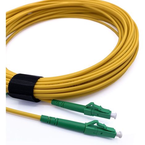 Elfcam LWL-Patchkabel 30m LC/APC auf LC/APC – Singlemode Simplex 9/125 µm, LSZH, Gelb – Glasfaserkabel für Hochgeschwindigkeitsverbindungen