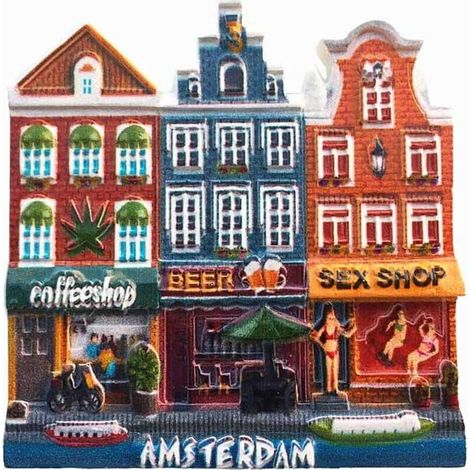 Calamita da frigorifero 3D Amsterdam, Olanda - Collezione souvenir - Decorazione per la casa e la cucina - Adesivo magnetico Amsterdam, Paesi Bassi (1/4)