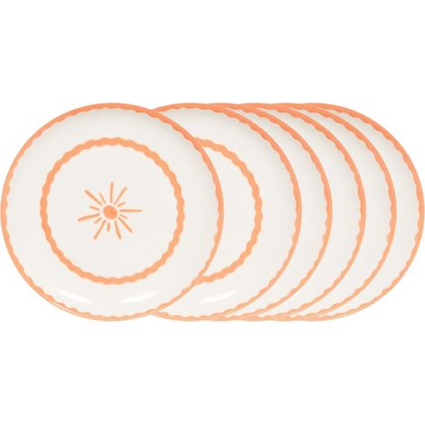 Table Passion - Assiette à dessert Tamara orange 20 cm (lot de 6)