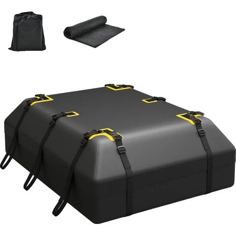 Sac de toit de voiture, capacité de 600 litres, design étanche, vert armée (1/2)