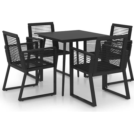 Maison Exclusive - Set da Pranzo da Giardino 5 pz in Rattan PVC Nero (1/5)