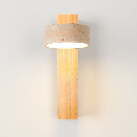 Wiederaufladbare Wandleuchten aus Holz, selbstklebende Wandleuchten für Schlafzimmer, dimmbare Nachttischleuchten, batteriebetriebene Wandleuchten für Schlafzimmer (1/5)