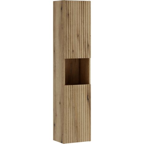 Meuble colonne de salle de bain suspendue 30 x 140 cm NOVA chêne Coast Evoke
