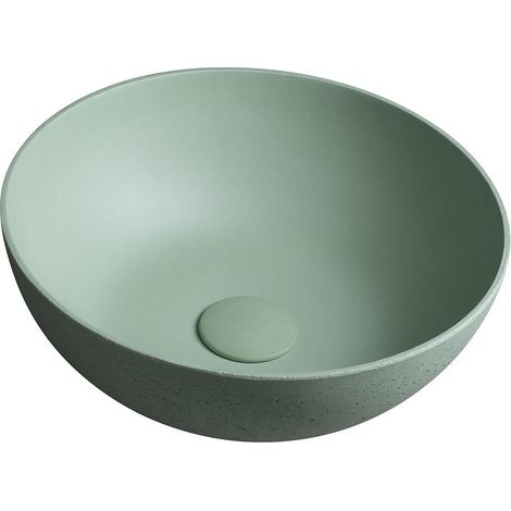 Lavabo en béton, dia 39cm, vert (1/5)