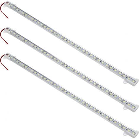 Barre lumineuse rigide en aluminium blanc, 3 LED SMD 5050, 12 V, 50 cm, 36 LED, 5050 cm de diamètre. (1/5)