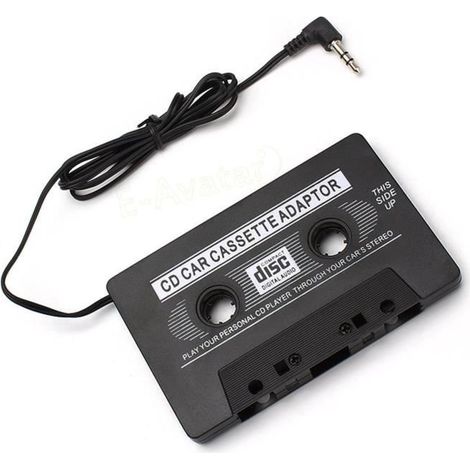 Adaptateur cassette pour autoradio compatible MP3, iPhone, Mobiles et Tablettes