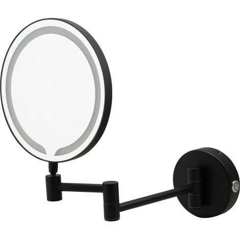 JTP Zoom LED Magnifying Makeup Mirror - Matt Black (1/2)