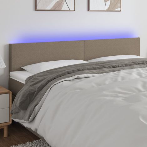 LED Kopfteil Taupe 180x5x78/88 cm Stoff (1/5)