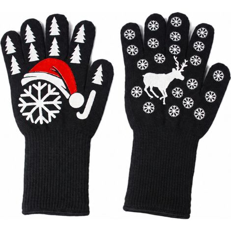 Gant anti-chaleur 800 °C aramide et silicone motif Noël bicolore taille unique 33 cm 33 réf 1274 33 × 12 × 3 cm 130 g – Livraison gratuite