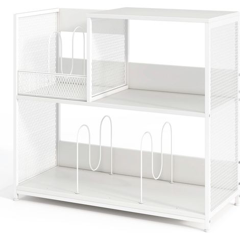 COSTWAY 3-Tier Record Player Stand Vinyl Display Rack w/Storage