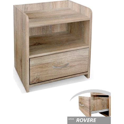 Comodino legno 1 cassetto 43x30x48 cm