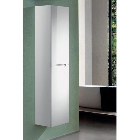 Colonna da bagno reversibile sospesa moderna ATOLLO a 2 ante BIANCO LUCIDO (1/4)