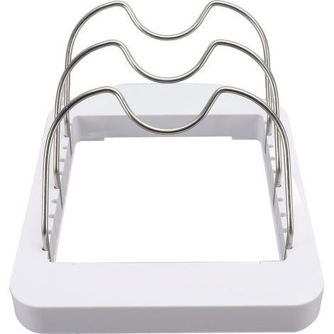 Organisateur de couvercles de casseroles en plastique en forme de U, support de rangement pour couvercles de plaques de cuisson, blanc (1/5)