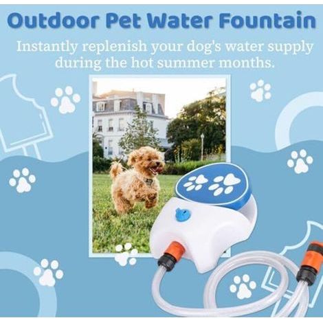 Fontaine à eau extérieure pour animaux de compagnie, fontaine à eau pour chien avec fonction coup de pied, distributeur d'eau pour chien, système de distribution d'eau pour pattes pou (1/4)