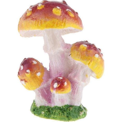 Décorations miniatures pour jardin féerique : figurines de champignons-Purple 4 Head