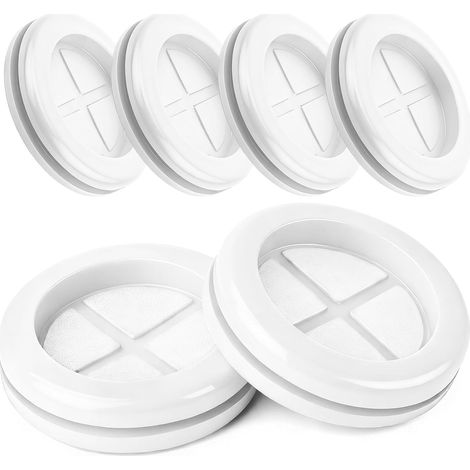 Lot de 6 embouts en caoutchouc blancs - 32 mm - Passage de câble - Étanche - Bouchons de carrosserie - Bouchons en caoutchouc ronds double face - Passage de câble pour protection de câbles (1/5)