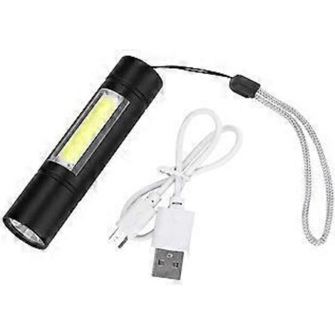 Lampe torche portable T6 + COB, petite, étanche, avec zoom télescopique, 3 modes, pour une utilisation en extérieur (1/5)