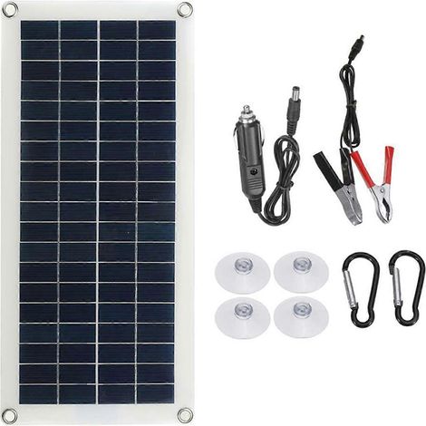 Kit de panneau solaire flexible portable 300 W, carte solaire de chargement USB 12 V avec contrôleur, chargeur solaire étanche pour téléphone, voiture, bateau (kit 18 V 20 W) (1/5)