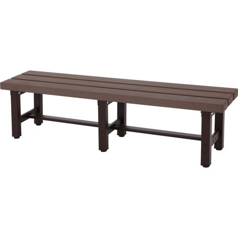 [NUNCA USADO] Banco de jardín de aluminio HHG-664, banco de parque asiento banco de balcón, resistente a la intemperie WPC 150cm, marrón