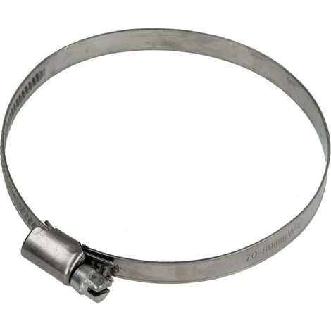 Collier de serrage 9 mm inox plage de serrage 70 - 90 mm
