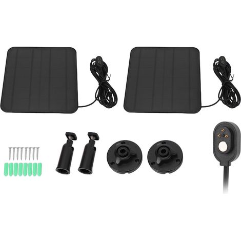 Paquete de 2 paneles solares de 12 W compatibles con las cámaras de seguridad Arlo Pro 3, 4 y 5S. Cargador solar exterior resistente al agua IP65, soporte ajustable, cable de 3 m. (1/5)