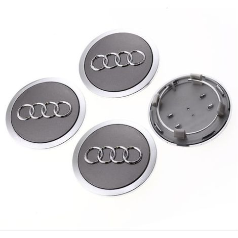 4 pcs capuchon de moyeu de roue de voiture vierge 69 MM pour Audi A3 A4 A5 A6 A7 A8 Q5 R8 S4 couvercle de capuchon de jante de roue (1/4)