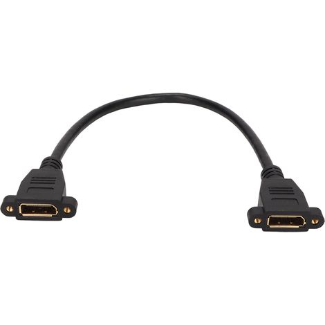 Câble de rallonge DisplayPort 4K DP HD femelle-femelle avec trou de fixation par écrou (1/5)