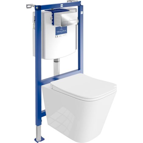 VILLEROY&BOCH WC Set mit Vorwandelement, Wand-WC und Spülknopf (1/5)