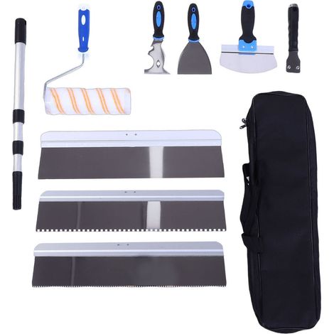 Kit d'outils de ciment auto-nivelant, grattoir de peinture de sol, rouleau de truelle, ensemble de poteaux d'extension pour la Construction de sols (1/5)