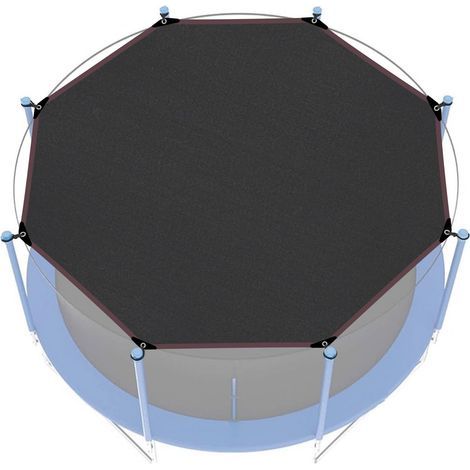 Housse de Protection Solaire pour Trampoline Facile à Installer Sonnenschutz für Außen Feuilles Uniquement Housse Supérieure pour Trampoline(10FT 8poteaux) (1/5)