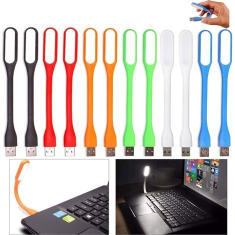 Lot de 12 lampes LED USB, mini LED flexibles USB, lampe de lecture pour batterie externe, PC, ordinateur portable (c Sunmostar) (1/5)