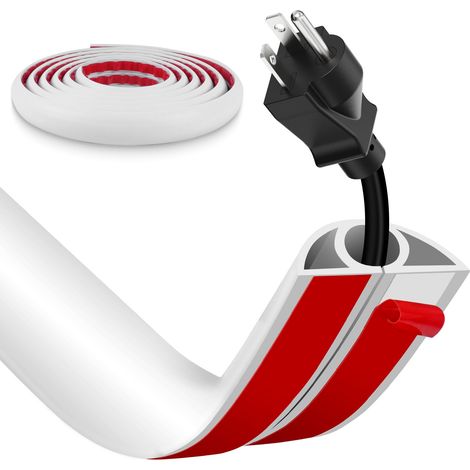 Passe Cable Sol Cache Fil Électrique Auto-Adhésif 3M - Petit Canal de Câble Flexible en PVC pour Bureau, Maison, Concert - Protection des Fils et Prévention des Trébuchements (1/5)