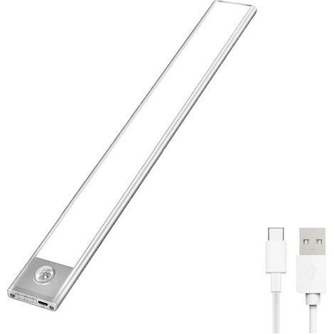 Lampe de Placard LED, Portables Lampe Automatique d'Armoire, Lampe Détection de Mouvement, Magnétiques Réglette LED de Chargement USB Sans Fil, adaptées Armoires, Cuisines, Escaliers, Couloir (1/5)
