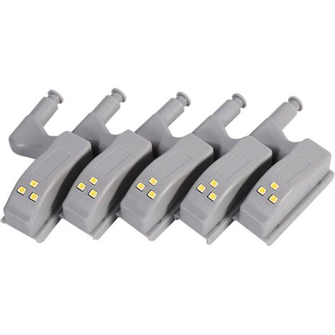 Set di 10 luci a LED a forma di loto per cerniere, luci a LED ad attivazione tramite sensore per armadi, credenze, cucine, luci notturne per armadi, credenze, mobili da cucina, luce bianca fredda