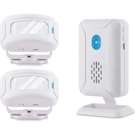 sensor Infrarot-Türklingel, Alarmsensor, Klingel, Durchgangsladegerät oder Eingangsmelder, willkommener Gast mit 32 Melodien für Zuhause, Geschäft, 2 Infrarot + 1 Empfänger - Crezuo