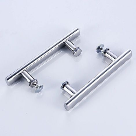 Poignée de meuble-Lot de 2 Poignée de porte de douche chromé de 145 mm (14,5 cm), trou à trou (1/5)