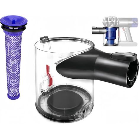 Bac à Poussière pour V6 DC58 DC59 DC61 DC62 DC72 DC74 Collecteur Réservoir Pièce de Rechange Aspirateur avec Filtre Pour Animal Fluffy (Interface A et B, Pas C) 965660-01 Accessoires Cuve (1/5)