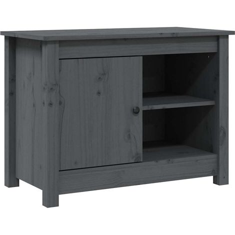 Meuble TV, Étagère TV, Meuble de Salon, Gris 70x36,5x52 cm Bois de pin massif OIB5057E (1/5)
